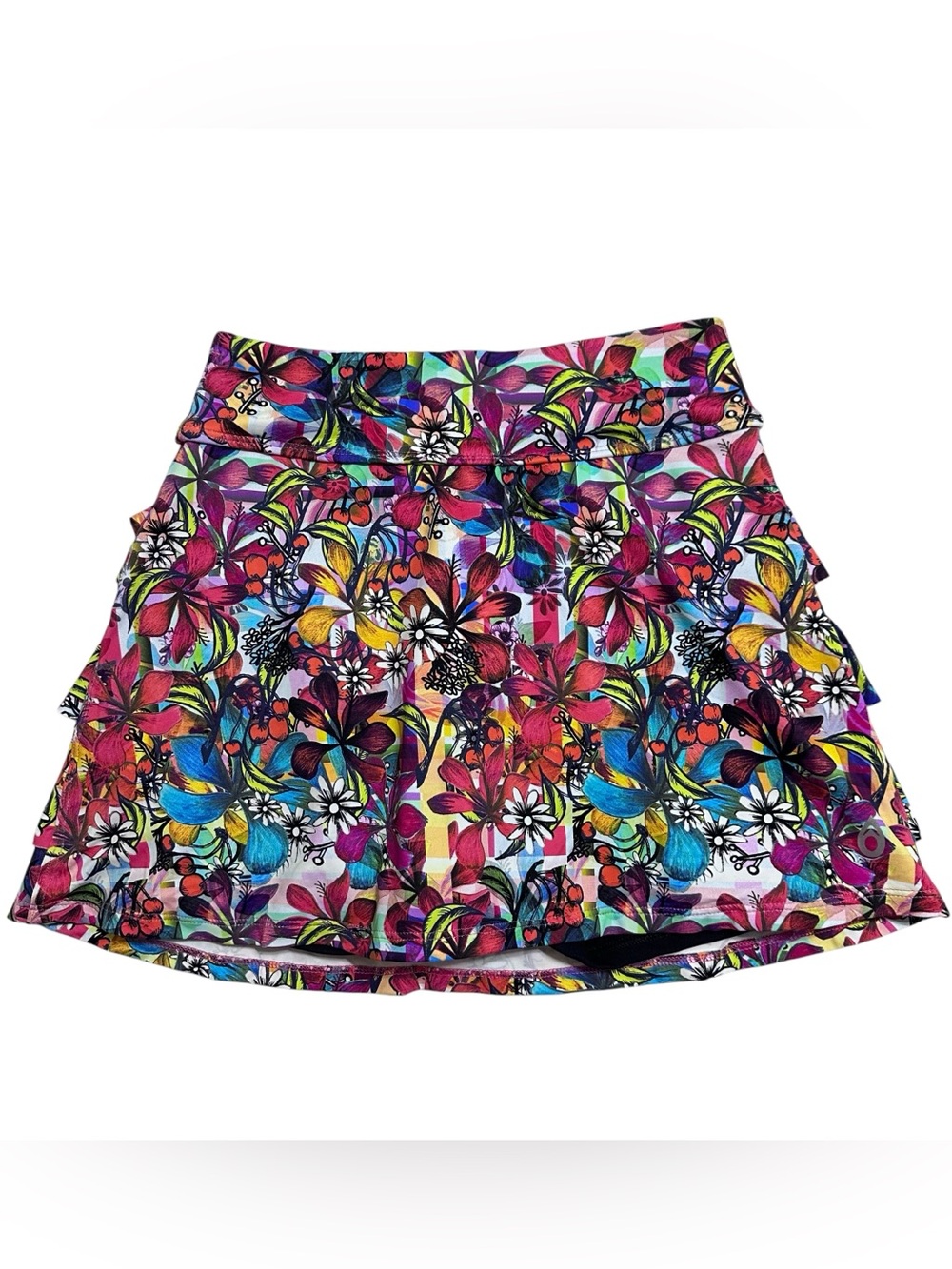 Dona Jo Women’s Vibrant Floral Shakira Skirt/Skort Sz.1/Sm Tenniscore Pickleball